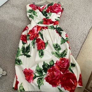 Strapless floral dress